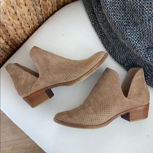 Tan Lucky Brand Perforated low heel booties